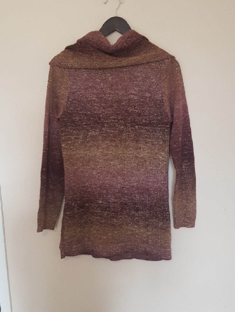 cleo Ombre Cowl Neck Sweater - Plum, Olive, Brown - Picture 5 of 5